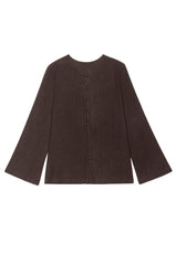 Women Espresso Linen Loop Shirt