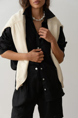 Women Jet Linen Relaxed Shirt