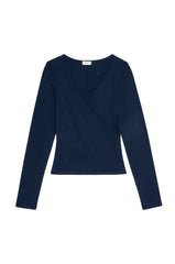 Women The Baby Rib Criss Cross Long Sleeve
