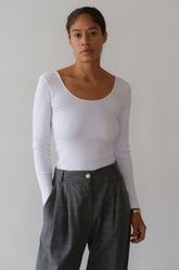 Women The Rib Scoop Long Sleeve