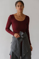Women The Rib Scoop Long Sleeve