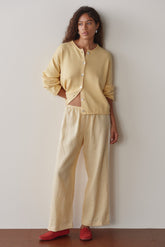 Women Butter Linen Crop Stripe Pant