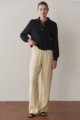 Women Butter Linen Simple Pant