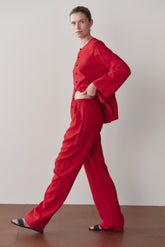 Women Bell Pepper Linen Simple Pant