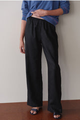 Women Jet Linen Simple Pant