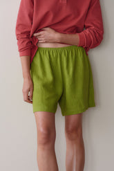 Women Pistachio Linen Short