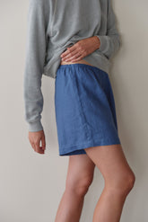 Women Lapis Linen Short