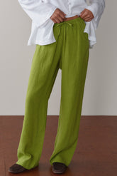 Women Pistachio Linen Drawstring Pant