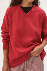 Women The Cotton Knit V-Neck Sweater