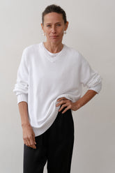 Women The Cotton Knit V-Neck Sweater Powder