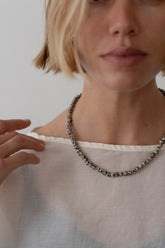 Women The Dalmatian Jasper Rondelle Necklace