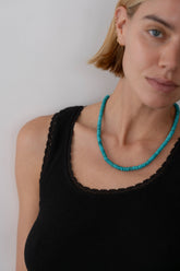 Women The Turquoise Rondelle Necklace