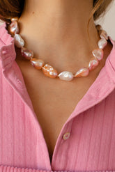 Women The June Pink Pearl Choker
