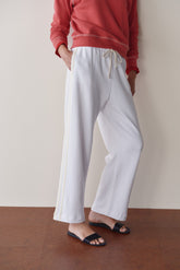 Women Powder Eco-Terry Stripe Crop Pant