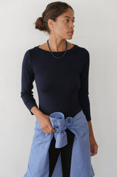 Women The Baby Rib Boat Neck