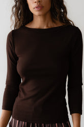 Women The Baby Rib Boat Neck