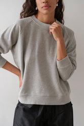 Women Heather Grey Eco-Terry Crewneck