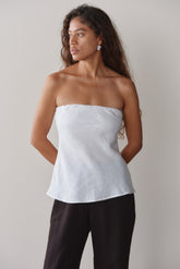 Women Powder Linen Tube Top