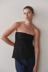 Women Jet Linen Tube Top