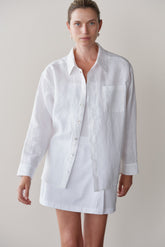 Women Powder Linen Relaxed Shirt
