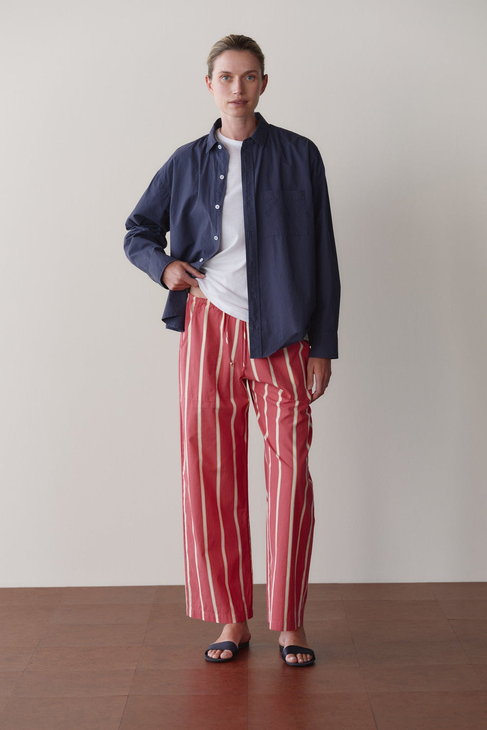 Women The Pop Stripe Drawstring Pant