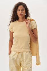 Women The Pointelle Baby Tee Butter