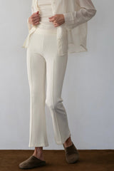 Women Creme Rib Kick Flare