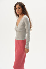 Women The Baby Rib Criss Cross Long Sleeve
