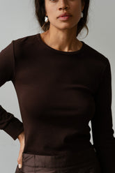 Women The Baby Rib Scallop Long Sleeve