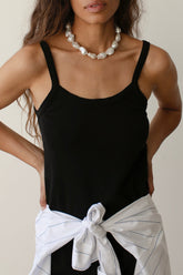 Women The Baby Rib Scallop Tank