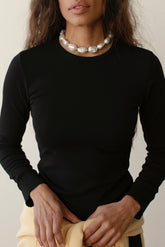 Women The Baby Rib Scallop Long Sleeve