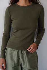 Women The Baby Rib Scallop Long Sleeve
