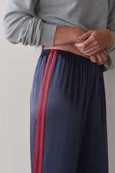 Women The Silk Stripe Simple Pant