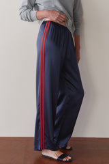 Women The Silk Stripe Simple Pant