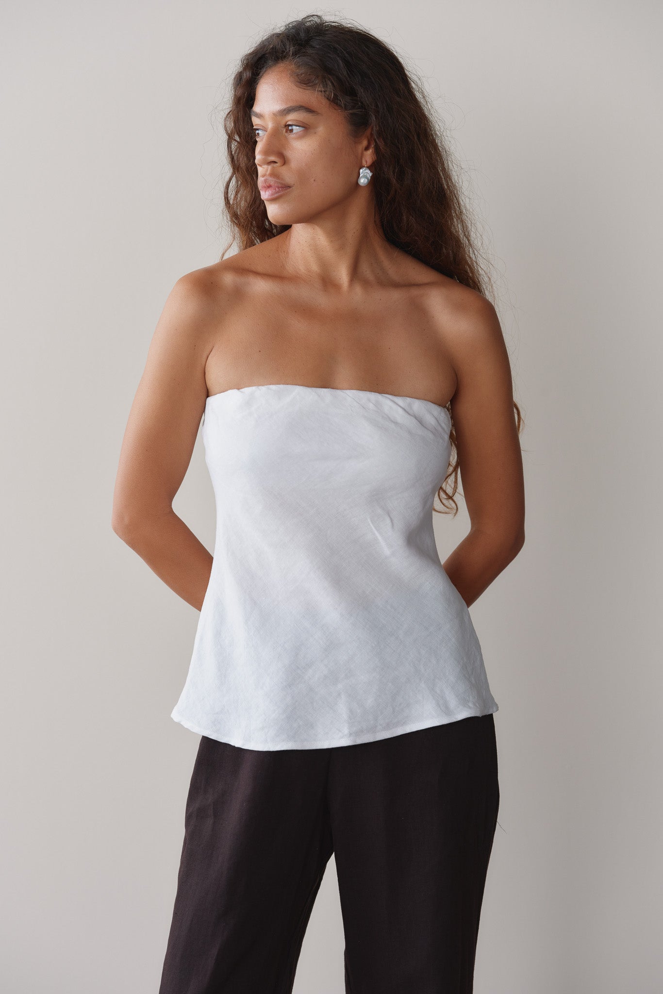 Women Powder Linen Tube Top