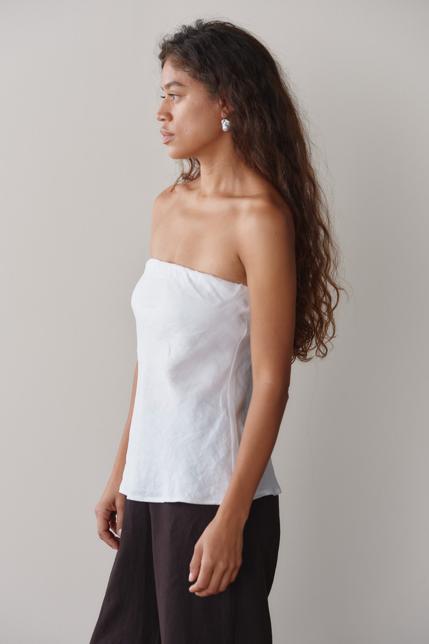 Women Powder Linen Tube Top