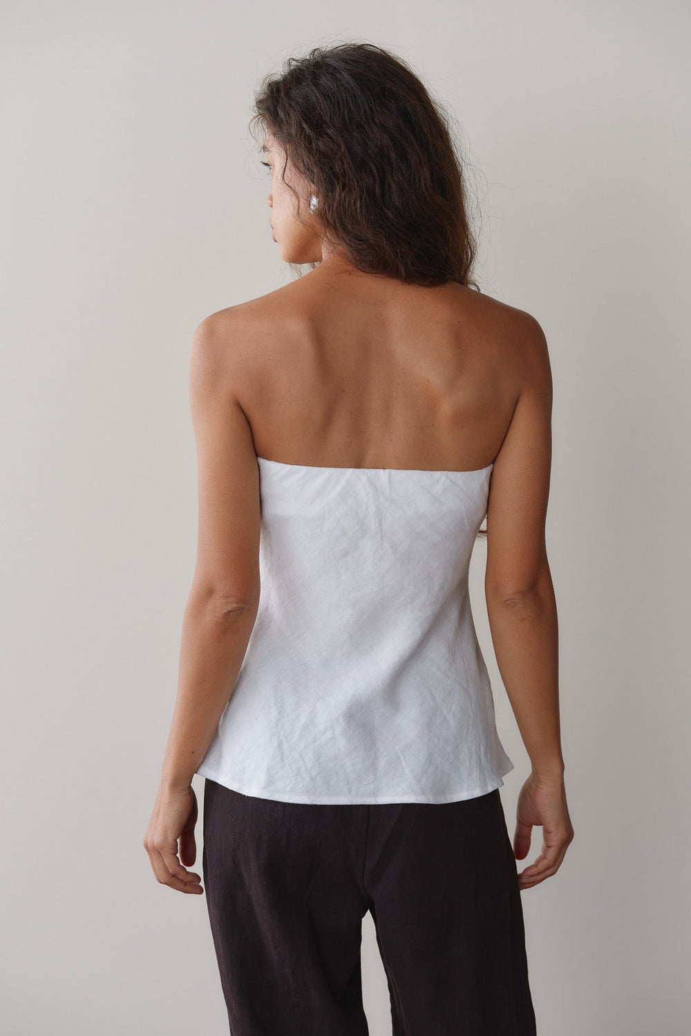 Women Powder Linen Tube Top