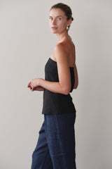 Women Jet Linen Tube Top