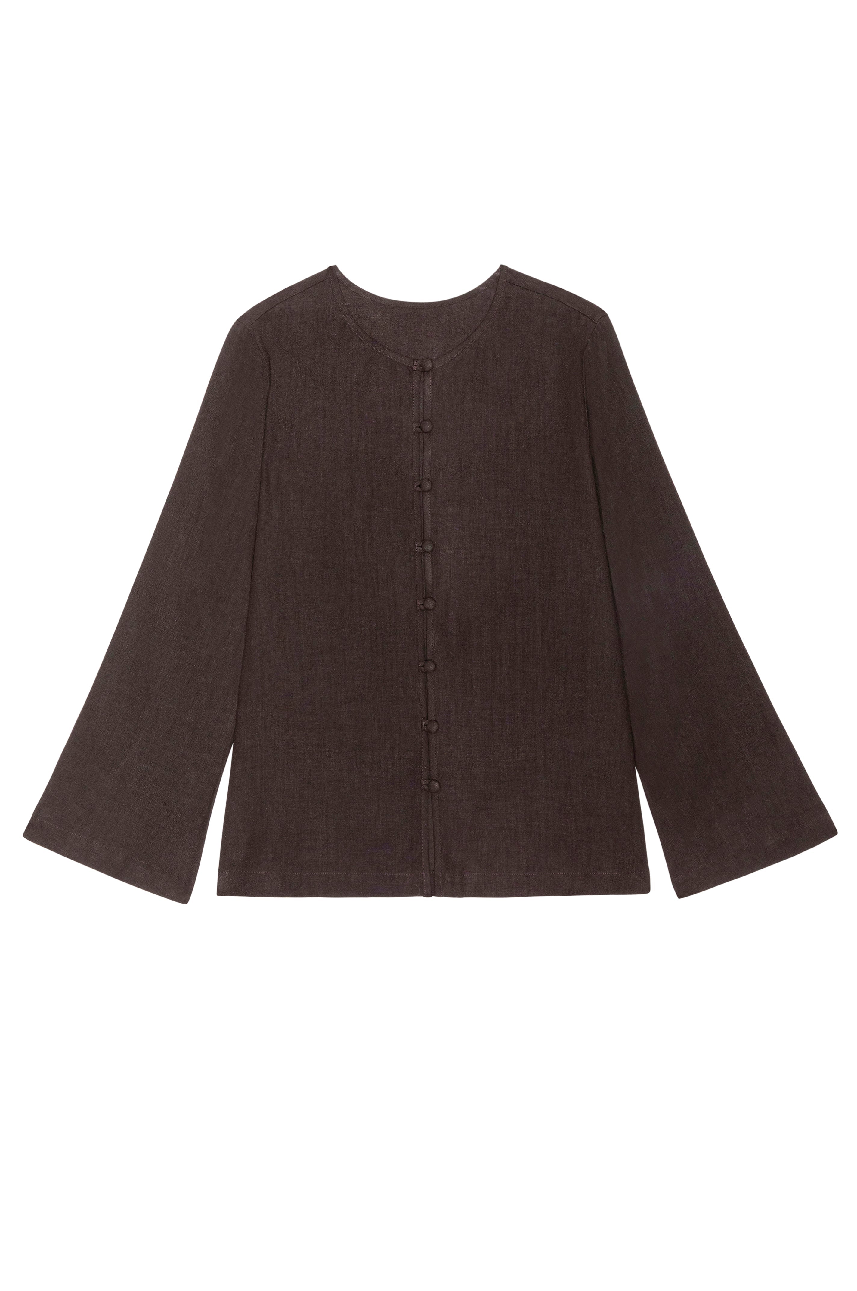 Women Espresso Linen Loop Shirt