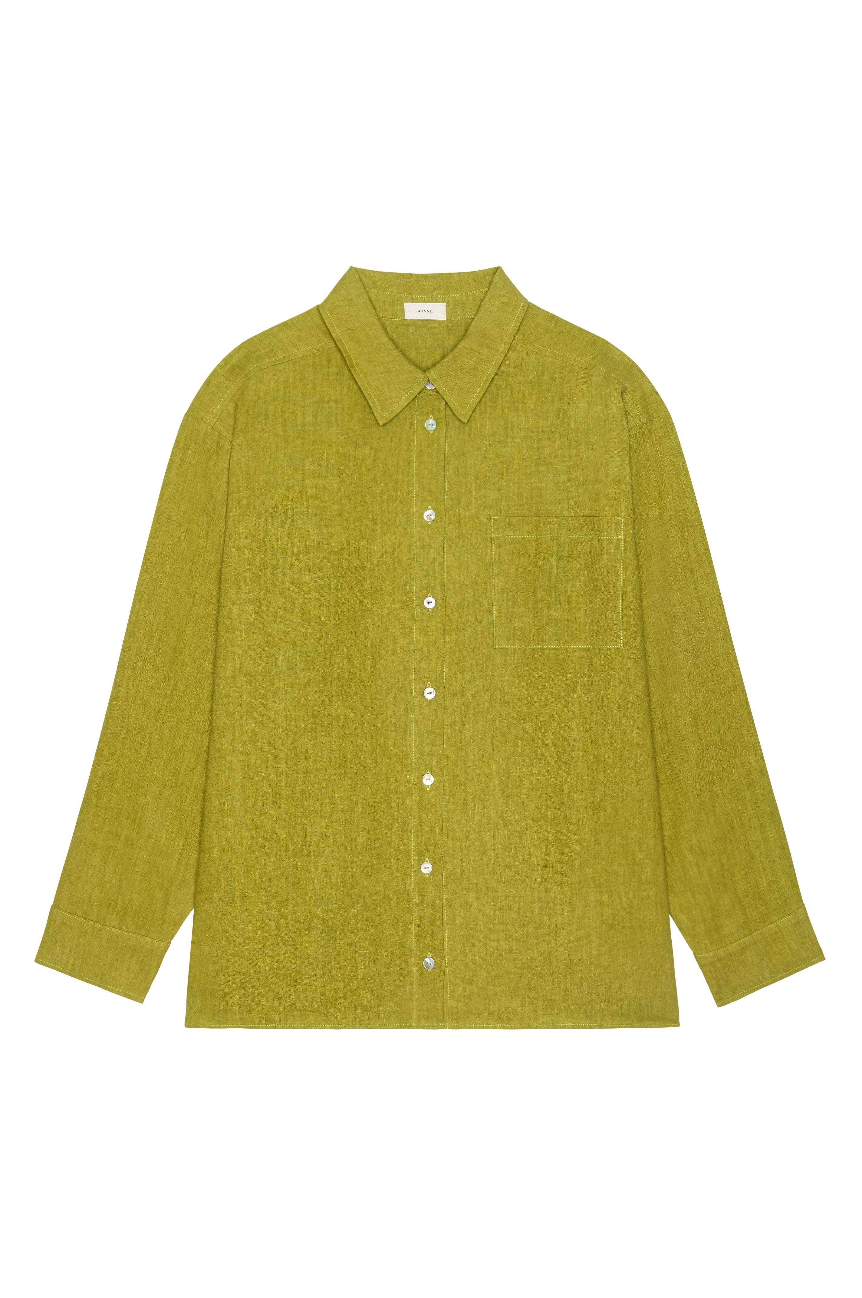 Women Pistachio Linen Relaxed Shirt