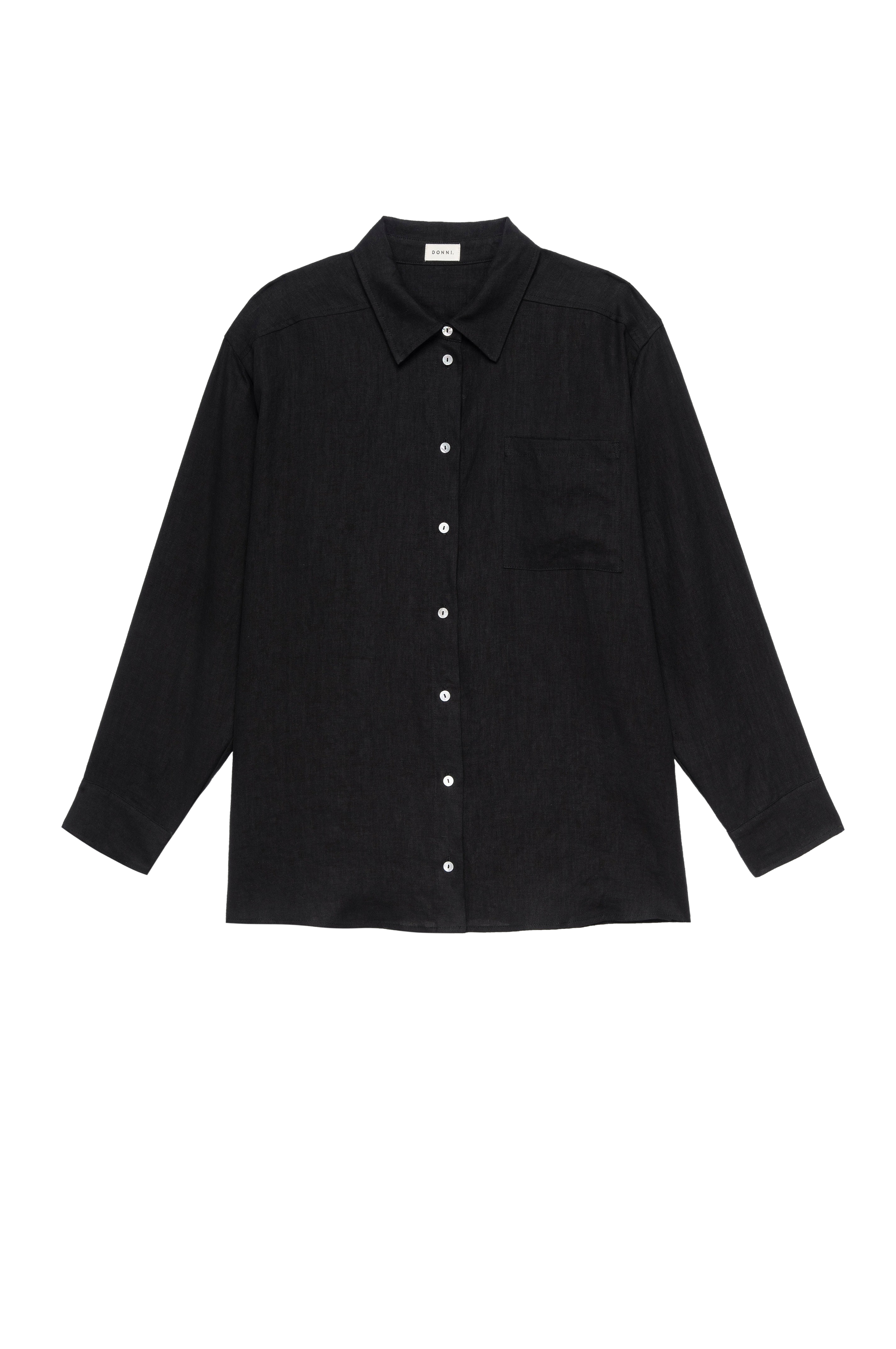 Women Jet Linen Relaxed Shirt