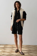Women Jet Linen Relaxed Shirt