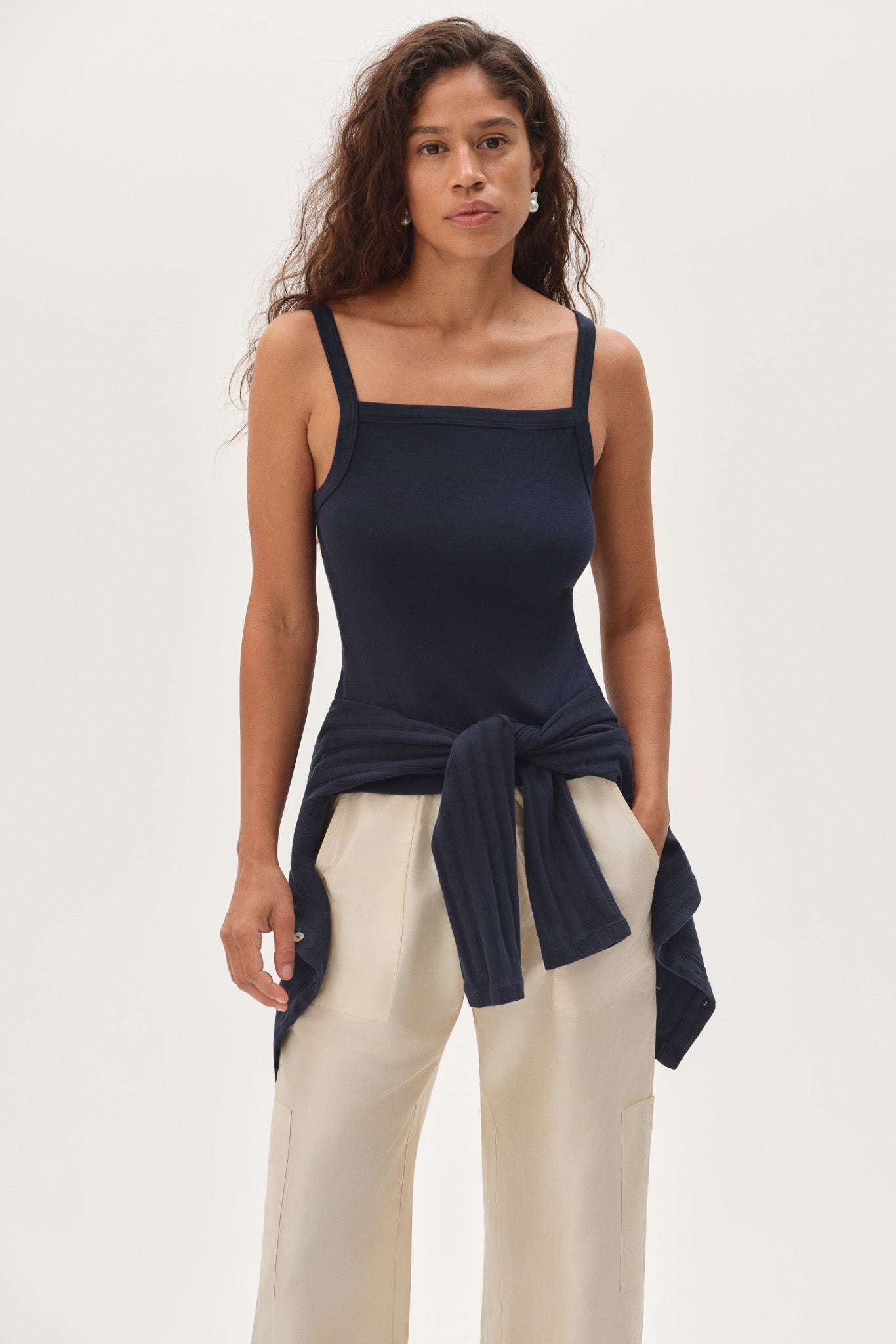 Women The Baby Rib Square Neck Tank
