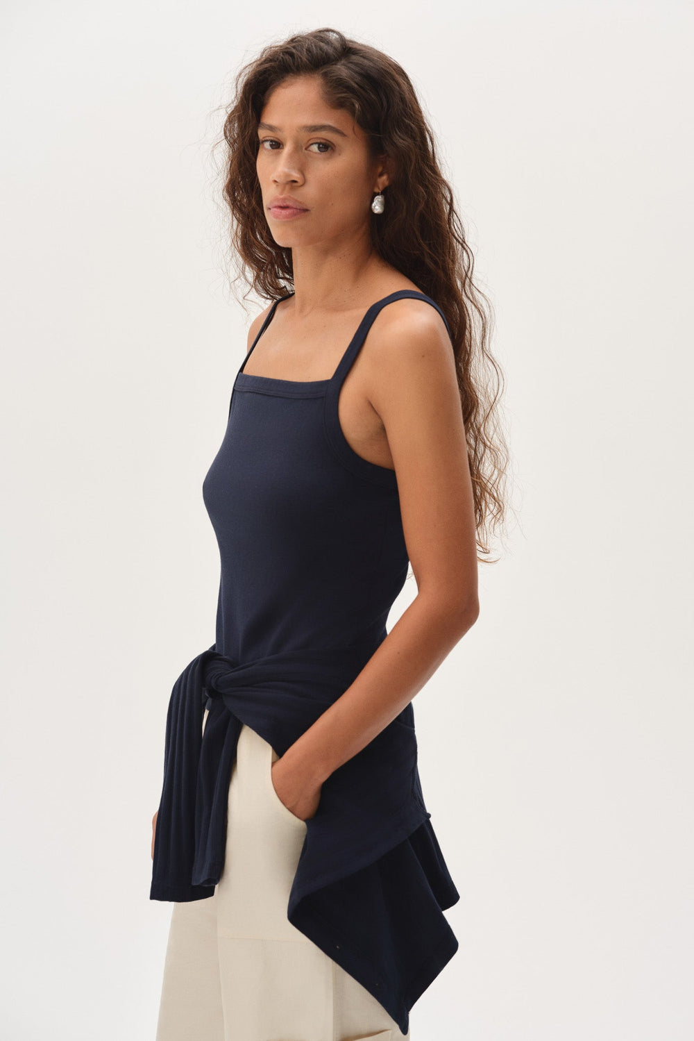 Women The Baby Rib Square Neck Tank