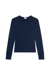 Women The Baby Rib Scallop Long Sleeve