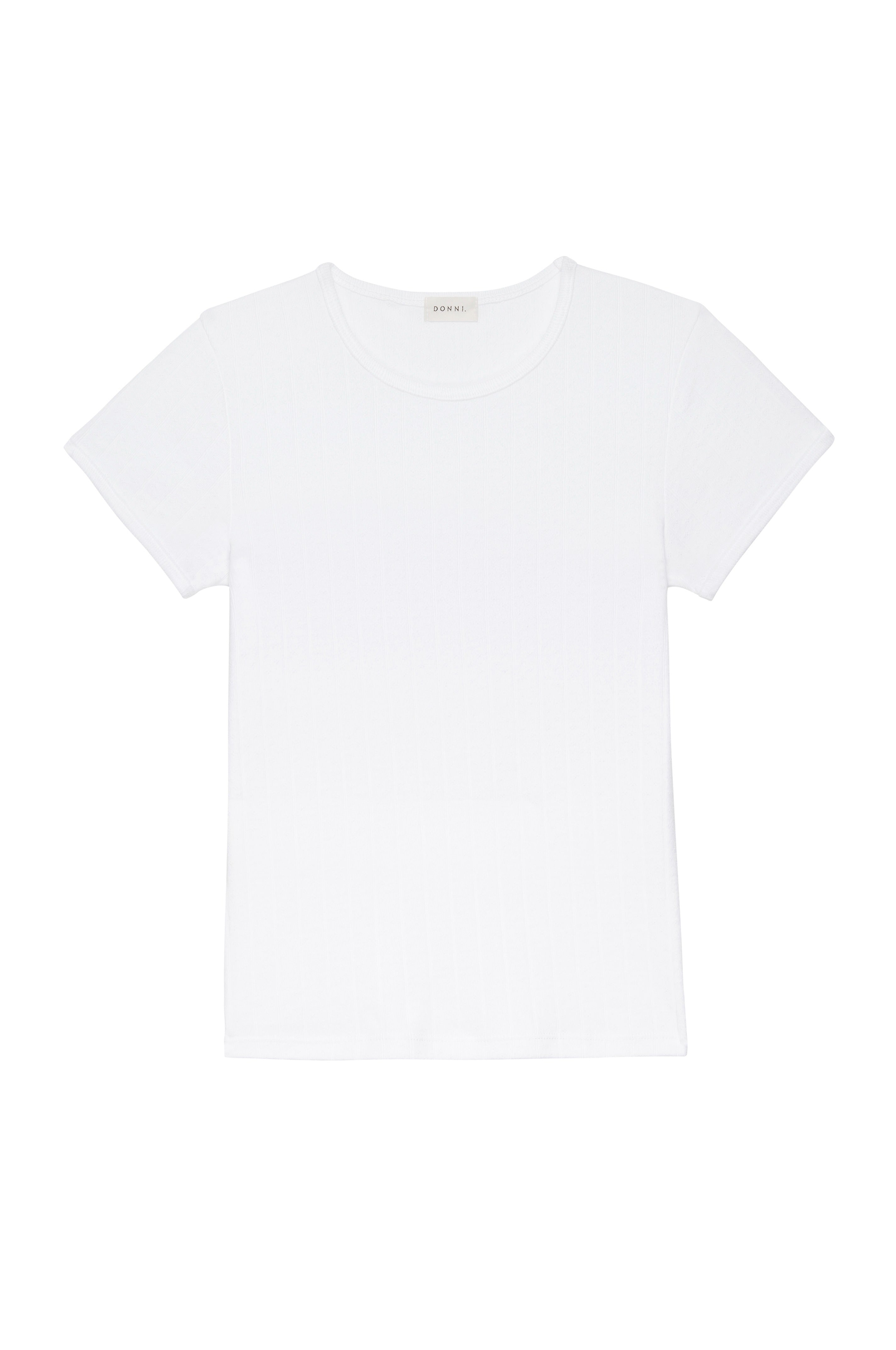Women Powder Pointelle Baby Tee