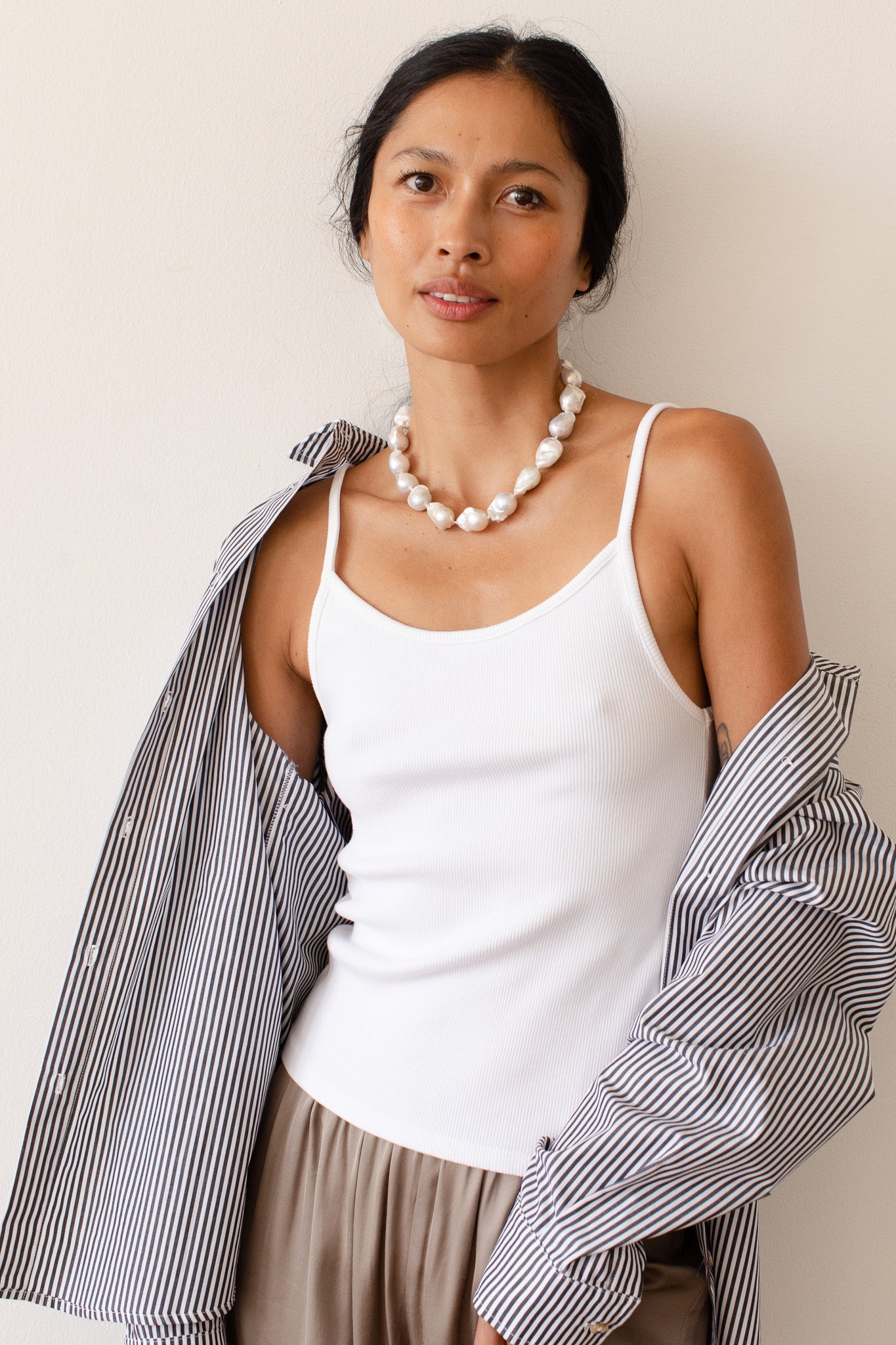 Women Powder Rib Spaghetti Tank