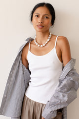 Women Powder Rib Spaghetti Tank