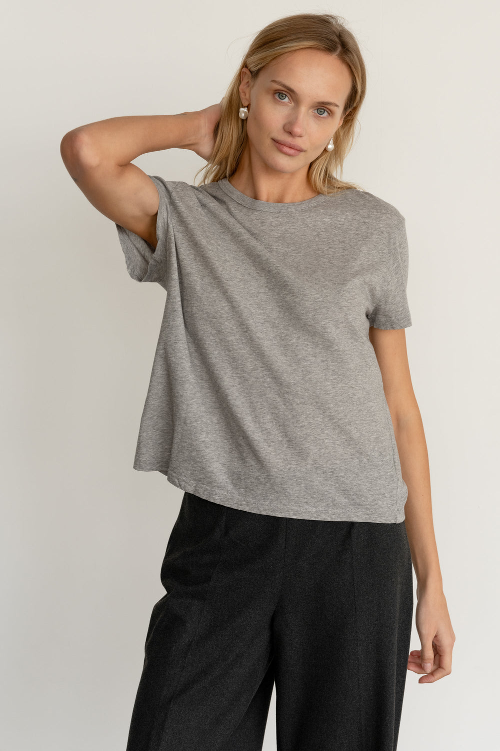 Women Heather Grey Jersey Tee
