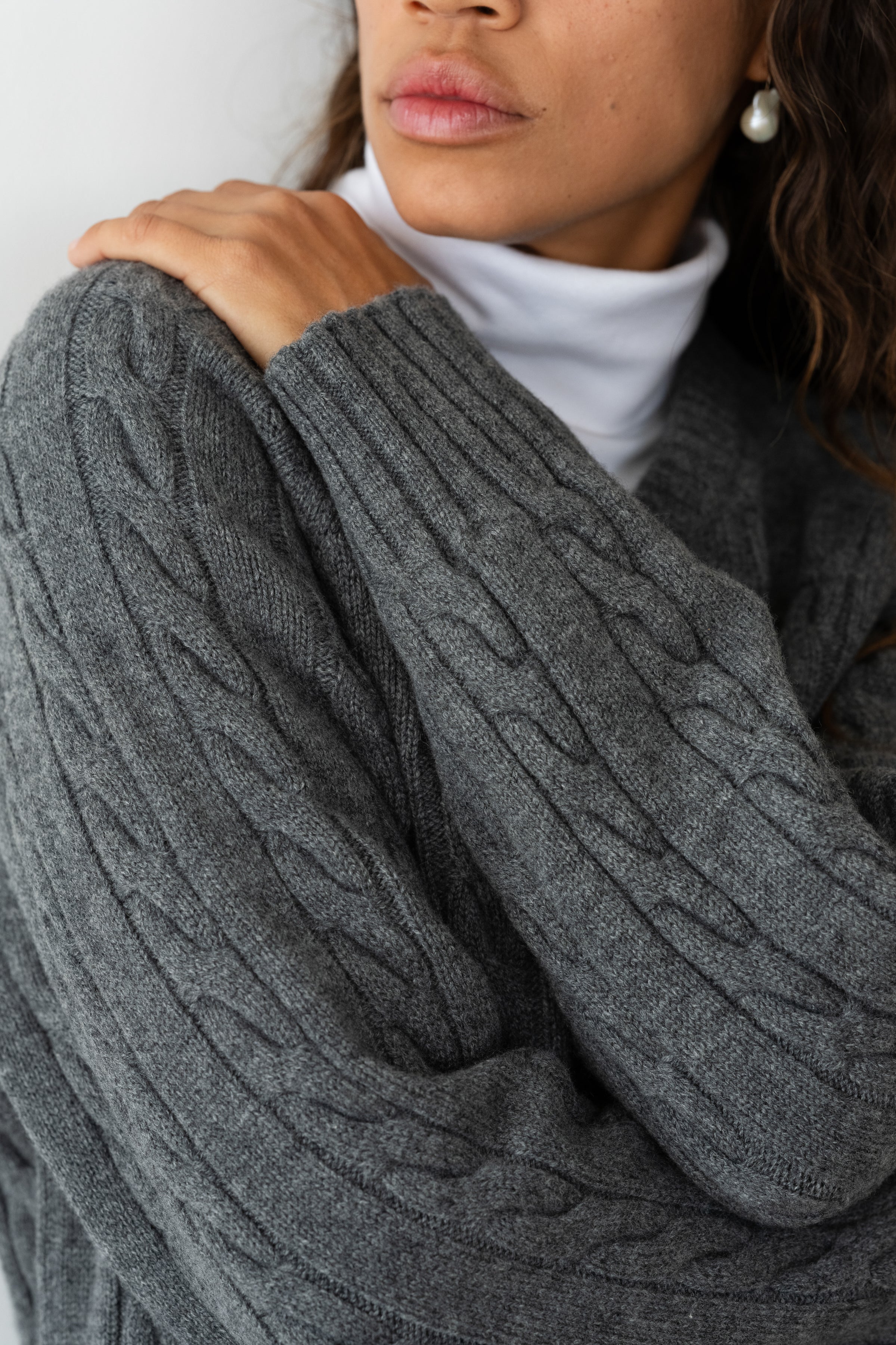 Women The Cable V-Neck Sweater